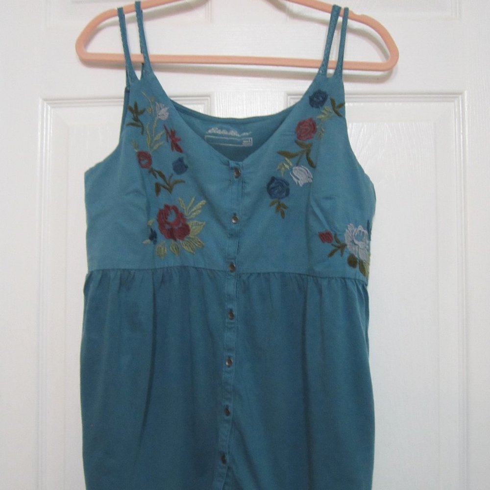 Eddie Bauer Tank, Large, Teal/Floral
